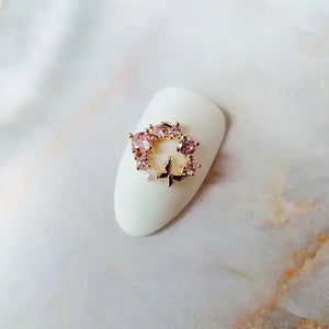 LX2 #491-495 2PCS Gold & Pearl Butterfly Wreath