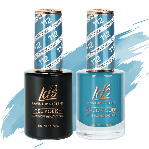 LDS 112 Ocean Eyes - LDS Gel Polish & Matching Nail Lacquer Duo Set - 0.5oz