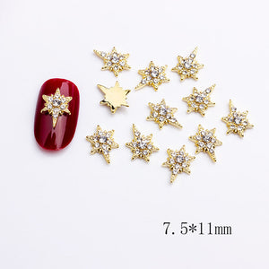 LX2 #401-402 2PCS Pointed Star Nail Charm - Clear