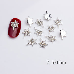 LX2 #401-402 2PCS Pointed Star Nail Charm - Clear