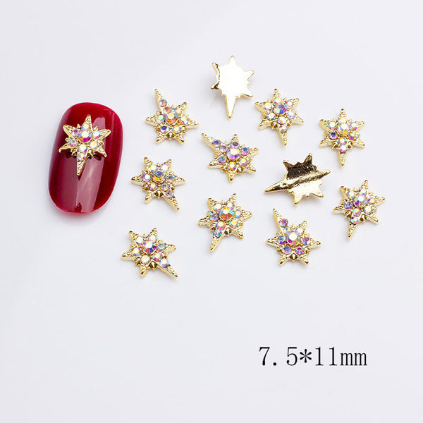 LX2 #399-400 2PCS Pointed Star Nail Charm - Aurora