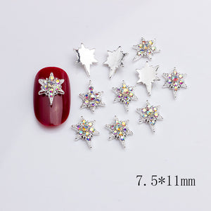 LX2 #399-400 2PCS Pointed Star Nail Charm - Aurora