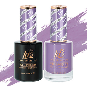 LDS 117 Plum Pagoda - LDS Gel Polish & Matching Nail Lacquer Duo Set - 0.5oz