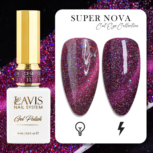 LAVIS Cat Eyes CE14 - 11 - Gel Polish 0.5 oz - Super Nova Collection