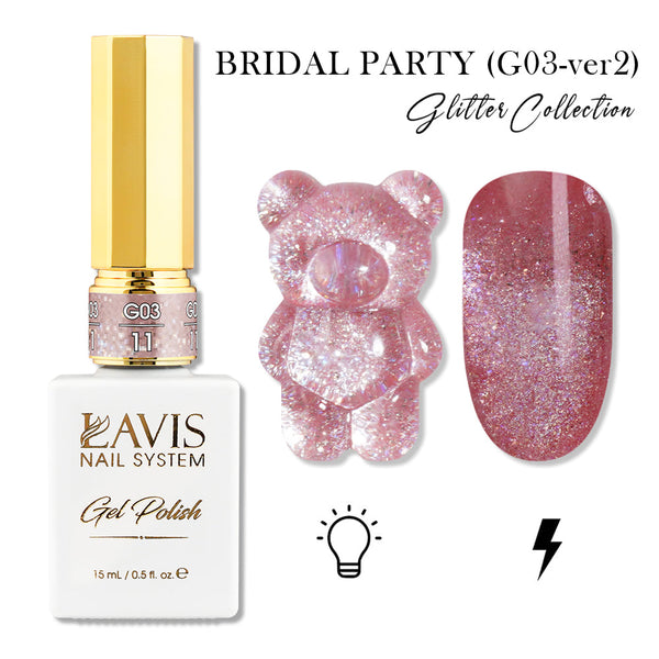 LAVIS Set 24 (G03-ver2) - Gel Polish 0.5 oz - Bridal Party Glitter Collection