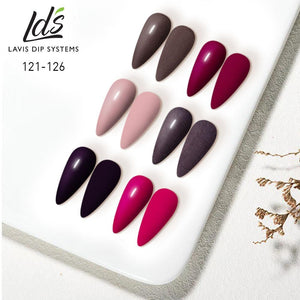 LDS Gel & Matching Lacquer Starter Kit : 121, 122, 123, 124, 125, 126, Base,Top & Strengthener