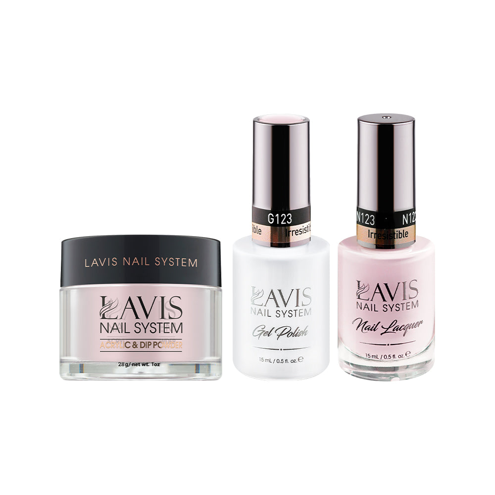 LAVIS 3 in 1 - 123 Irresistible - Acrylic & Dip Powder (1oz), Gel & Lacquer