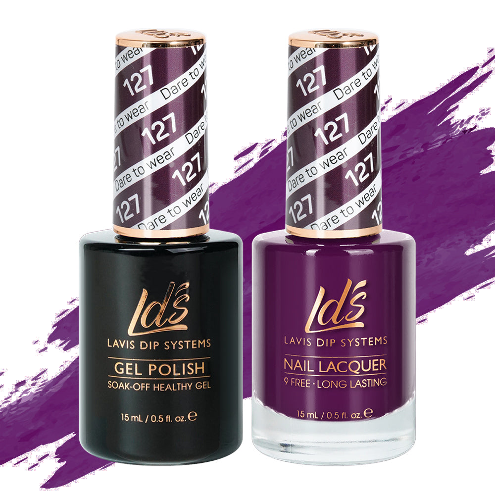 LDS 127 Dare To Wear - LDS Gel Polish & Matching Nail Lacquer Duo Set - 0.5oz