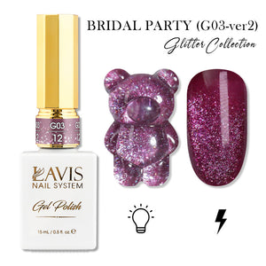 LAVIS Set 24 (G03-ver2) - Gel Polish 0.5 oz - Bridal Party Glitter Collection