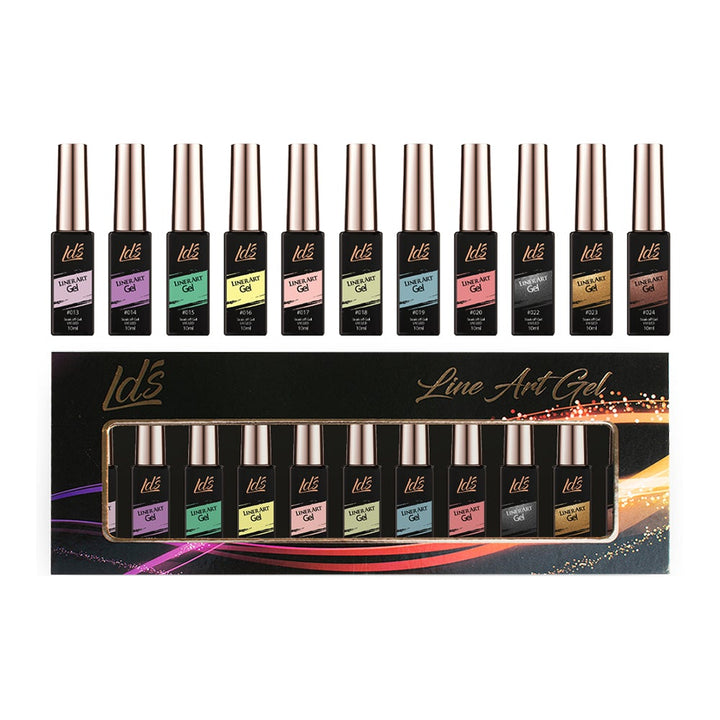 LDS Line Art Gel Nails Polish Nail Art Set (12 colors): 13-24 (ver 2)