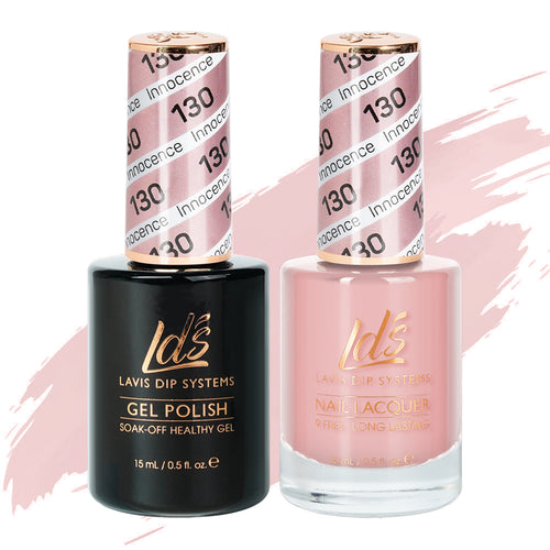 LDS 130 Innocence - LDS Gel Polish & Matching Nail Lacquer Duo Set - 0.5oz