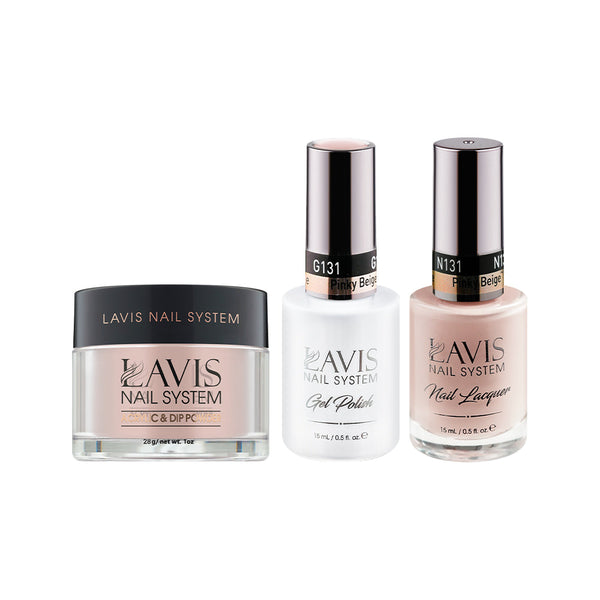 LAVIS 3 in 1 - 131 Pinky Beige - Acrylic & Dip Powder (1oz), Gel & Lacquer