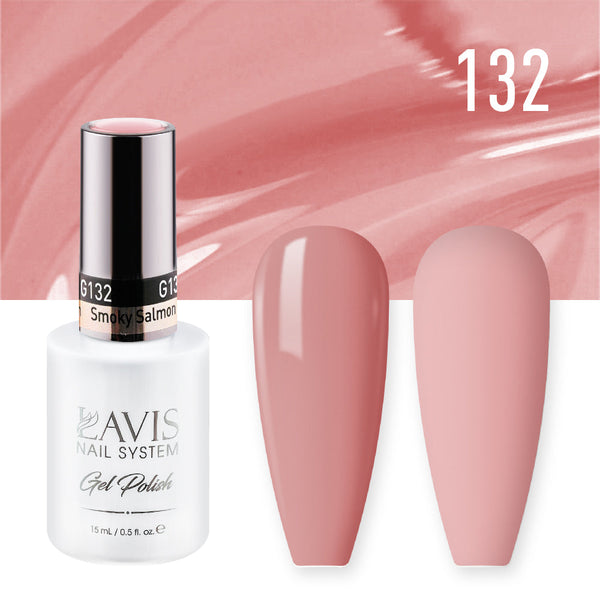 LAVIS 132 Smoky Salmon - Gel Polish & Matching Nail Lacquer Duo Set - 0.5oz