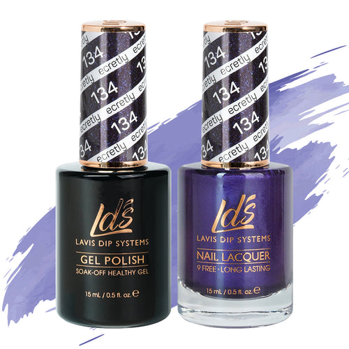 LDS 134 Secretly - LDS Gel Polish & Matching Nail Lacquer Duo Set - 0.5oz