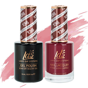 LDS 136 Strawberry Glaze - LDS Gel Polish & Matching Nail Lacquer Duo Set - 0.5oz