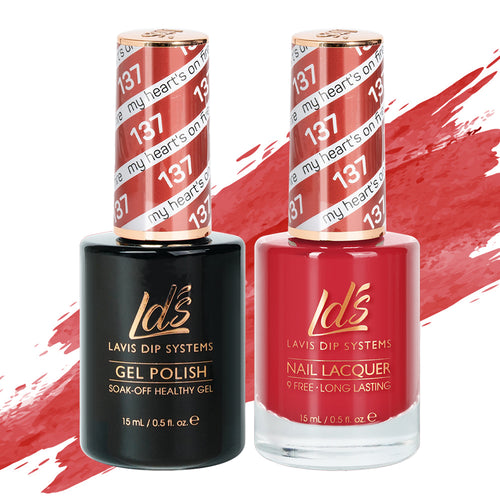 LDS 137 My Heart's On Fire - LDS Gel Polish & Matching Nail Lacquer Duo Set - 0.5oz