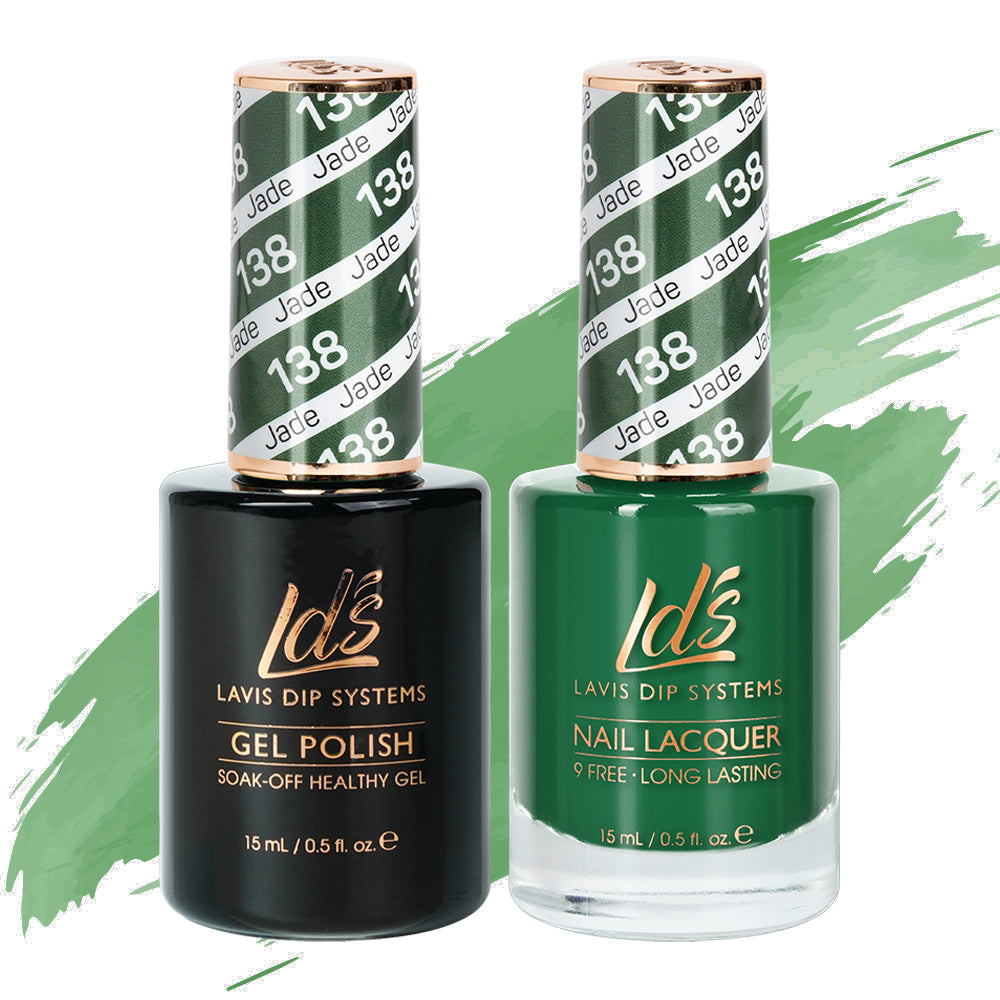 LDS 138 Jade - LDS Gel Polish & Matching Nail Lacquer Duo Set - 0.5oz