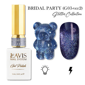 LAVIS 13 (G03-ver2) - Gel Polish 0.5 oz - Bridal Party Glitter Collection