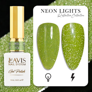 LAVIS Reflective R05 - 13 - Gel Polish 0.5 oz - Neon Lights Reflective Collection