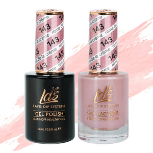 LDS 143 Crème De La Crème - LDS Gel Polish & Matching Nail Lacquer Duo Set - 0.5oz