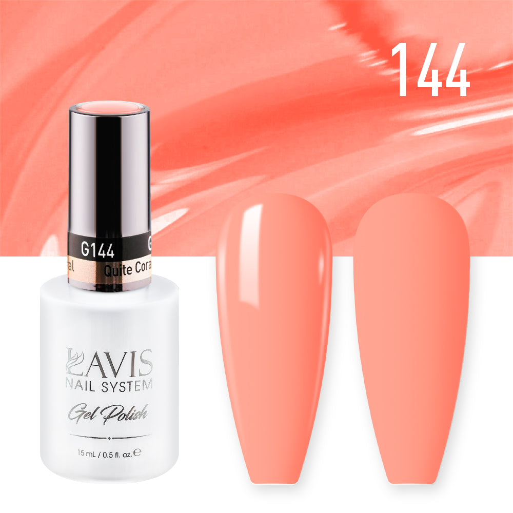 Lavis Gel Nail Polish Duo - 144 Coral Colors - Quite Coral