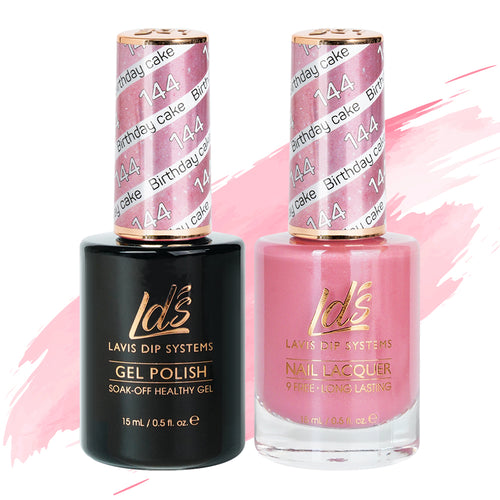 LDS 144 Birthday Cake - LDS Gel Polish & Matching Nail Lacquer Duo Set - 0.5oz