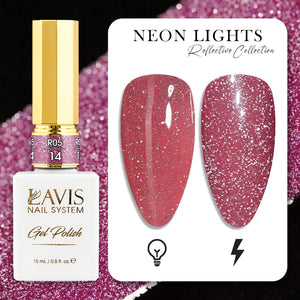 LAVIS Reflective R05 - 14 - Gel Polish 0.5 oz - Neon Lights Reflective Collection