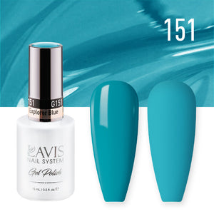 LAVIS 151 Explorer Blue - Gel Polish & Matching Nail Lacquer Duo Set - 0.5oz