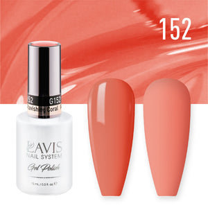 Lavis Gel Nail Polish Duo - 152 Coral Colors - Ravishing Coral