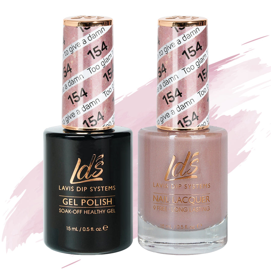 LDS 154 Too Glam To Give A Damn - LDS Gel Polish & Matching Nail Lacquer Duo Set - 0.5oz