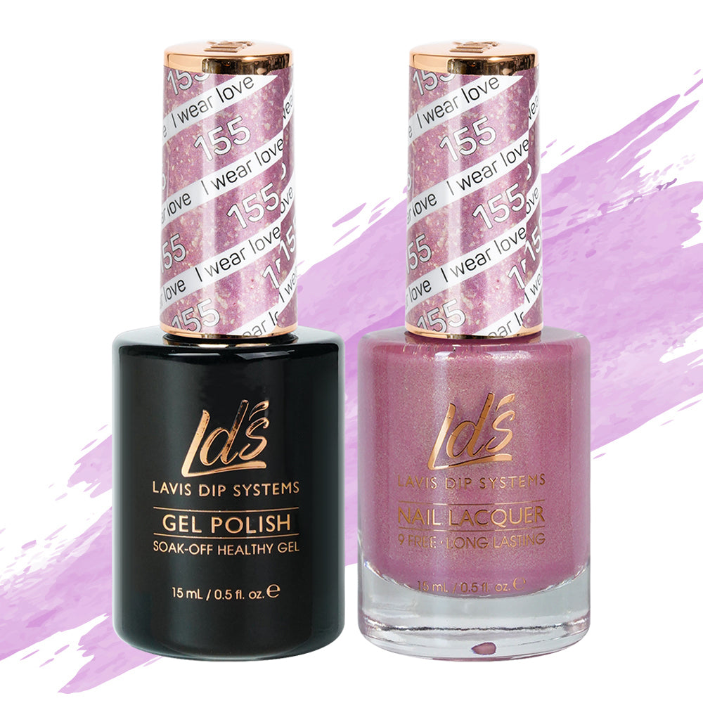 LDS 155 I Wear Love - LDS Gel Polish & Matching Nail Lacquer Duo Set - 0.5oz