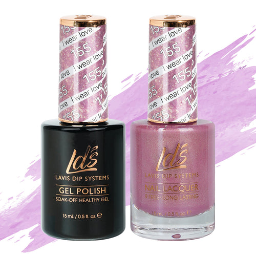 LDS 155 I Wear Love - LDS Gel Polish & Matching Nail Lacquer Duo Set - 0.5oz