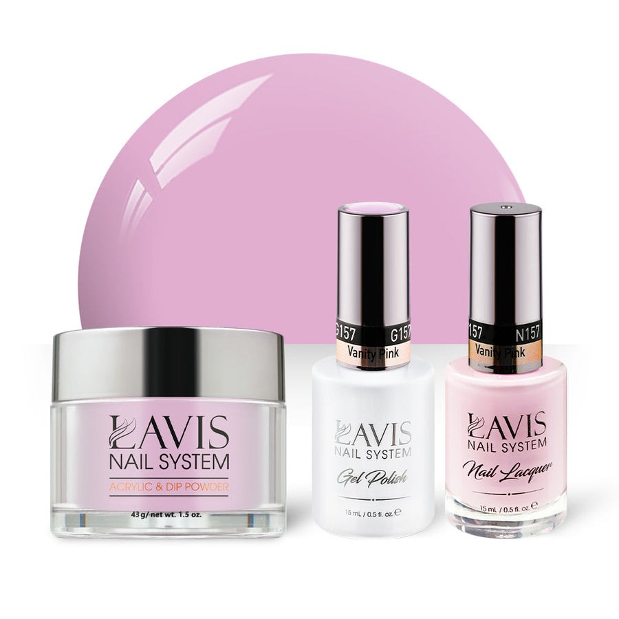 LAVIS 3 in 1 - 157 Vanity Pink - Acrylic & Dip Powder, Gel & Lacquer
