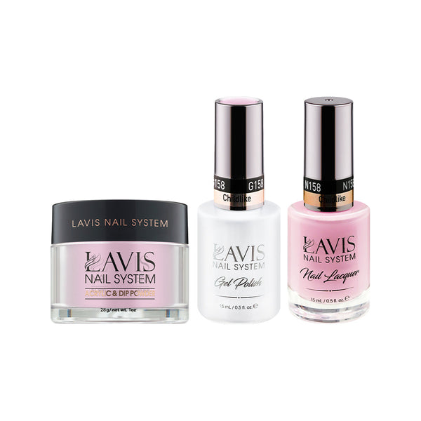 LAVIS 3 in 1 - 158 Childlike - Acrylic & Dip Powder (1oz), Gel & Lacquer