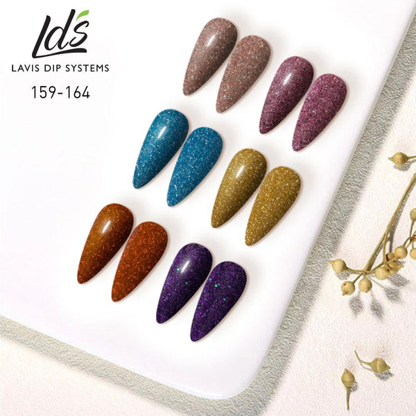 LDS Gel & Matching Lacquer Starter Kit : 159, 160, 161, 162, 163, 164, Base,Top & Strengthener