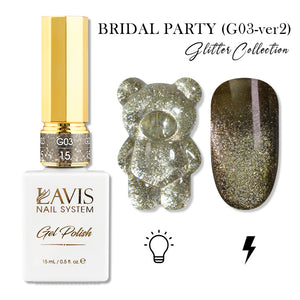 LAVIS 15 (G03-ver2) - Gel Polish 0.5 oz - Bridal Party Glitter Collection