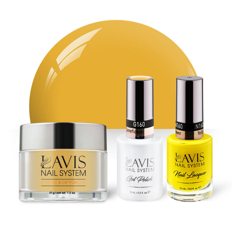 LAVIS 3 in 1 - 160 Yellow Coneflower - Acrylic & Dip Powder, Gel & Lacquer