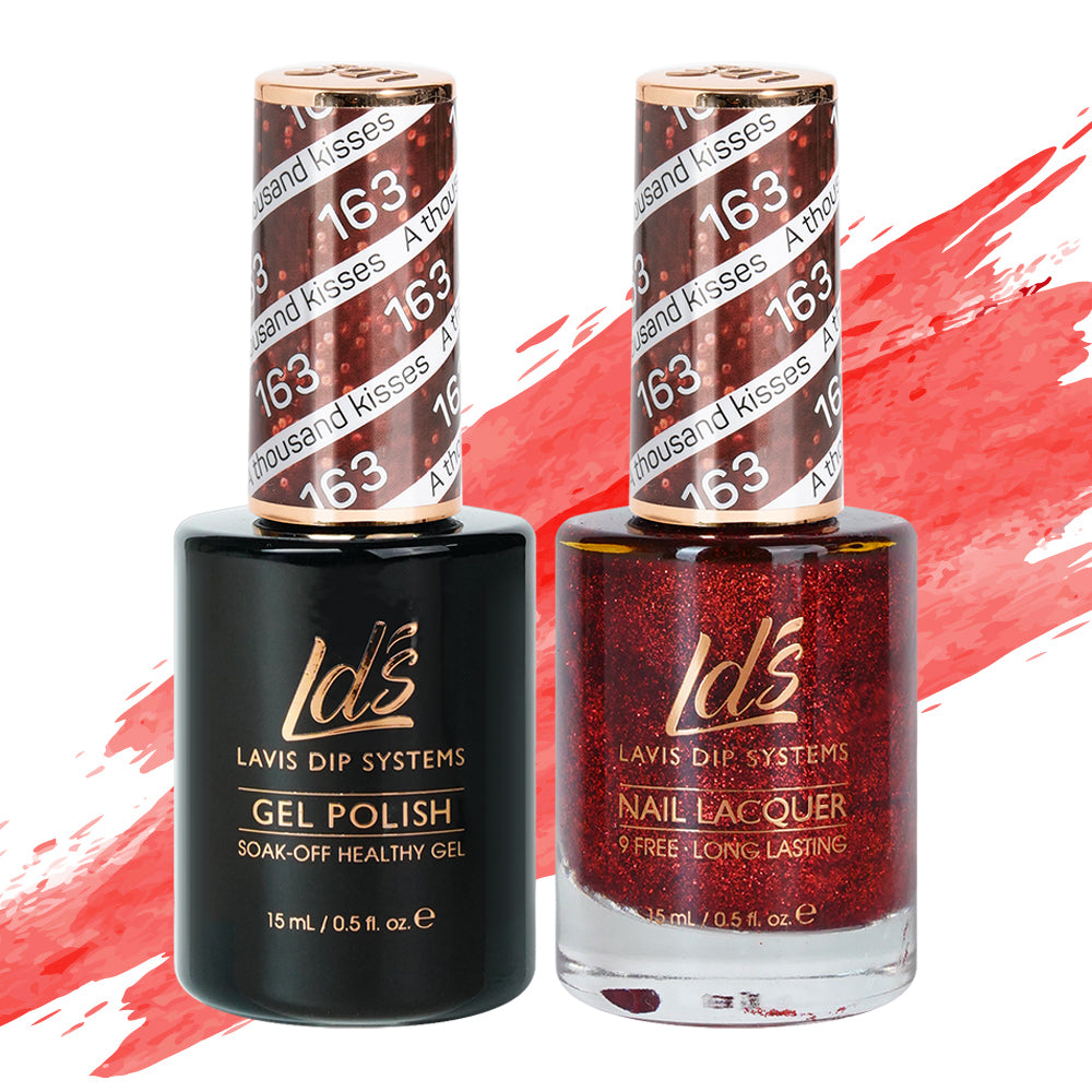 LDS 163 A Thousand Kisses - LDS Gel Polish & Matching Nail Lacquer Duo Set - 0.5oz