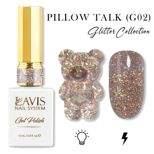 LAVIS Glitter G02 - 16 - Gel Polish 0.5 oz - Pillow Talk Collection