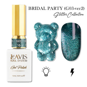 LAVIS Set 24 (G03-ver2) - Gel Polish 0.5 oz - Bridal Party Glitter Collection