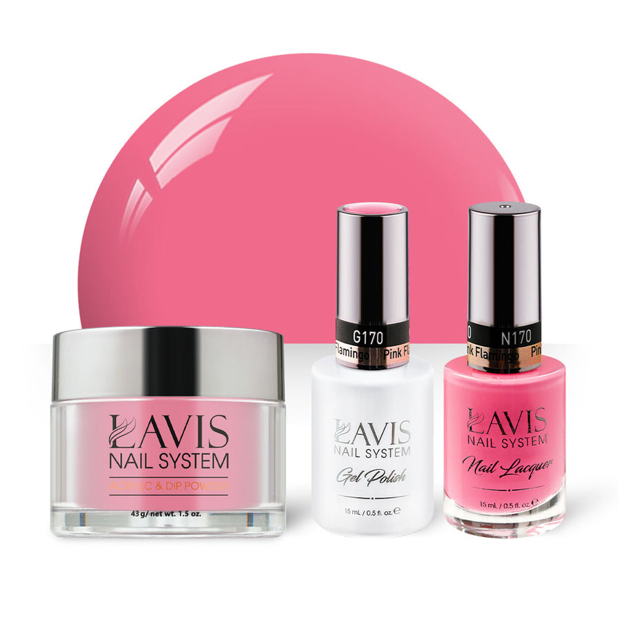 LAVIS 3 in 1 - 170 Pink Flamingo - Acrylic & Dip Powder, Gel & Lacquer