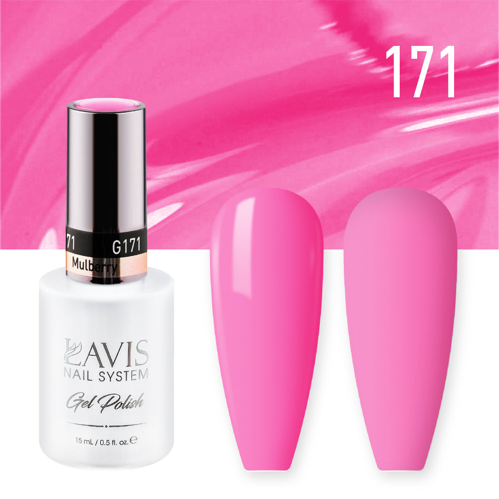 Lavis Gel Nail Polish Duo - 171 Pink Colors - Mulberry