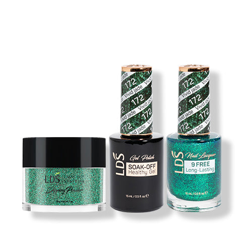 LDS 3 in 1 - 172 Vivid Jade - Dip (1oz), Gel & Lacquer Matching