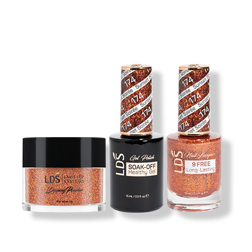 LDS 3 in 1 - 174 Sunset Soirée - Dip (1oz), Gel & Lacquer Matching