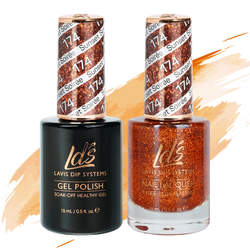 LDS 174 Sunset Soirée - LDS Gel Polish & Matching Nail Lacquer Duo Set - 0.5oz