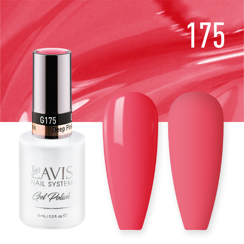LAVIS 175 Deep Pink - Gel Polish & Matching Nail Lacquer Duo Set - 0.5oz