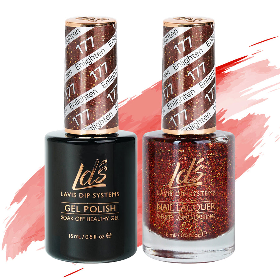 LDS 177 Enlighten - LDS Gel Polish & Matching Nail Lacquer Duo Set - 0.5oz