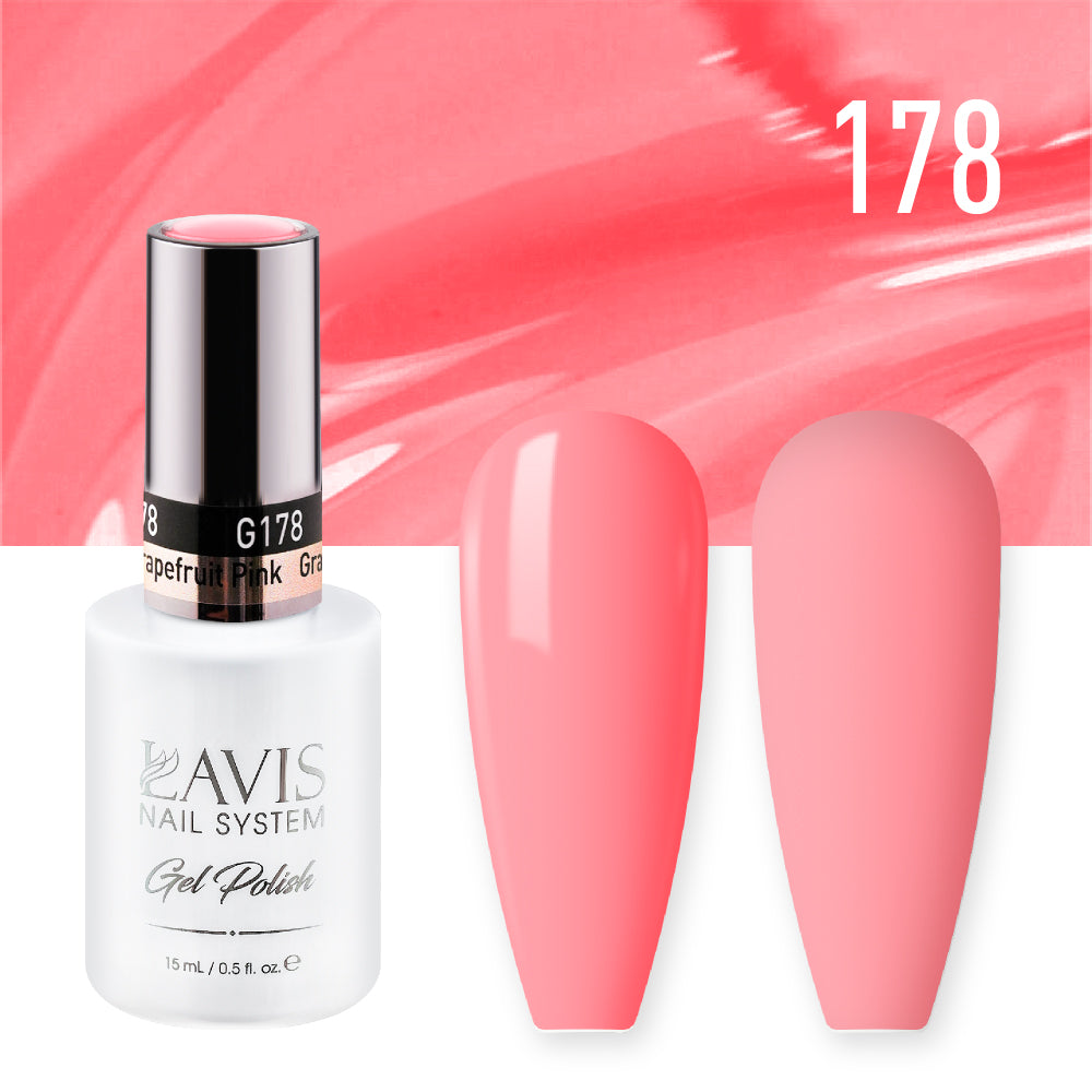 LAVIS 178 Grapefruit Pink - Gel Polish & Matching Nail Lacquer Duo Set - 0.5oz