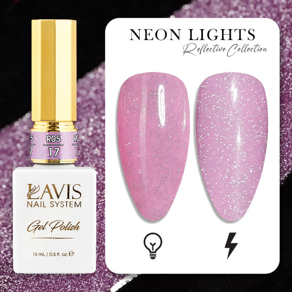 LAVIS Reflective R05 - 17 - Gel Polish 0.5 oz - Neon Lights Reflective Collection