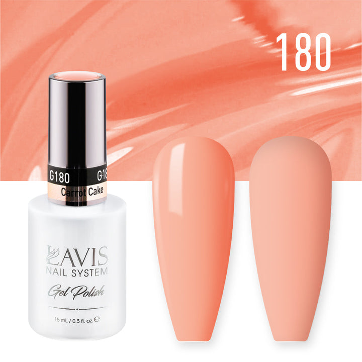 LAVIS 180 Carrot Cake - Gel Polish & Matching Nail Lacquer Duo Set - 0.5oz